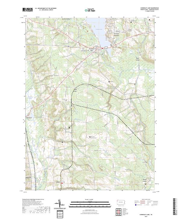 US Topo 7.5-minute map for Conneaut Lake PA