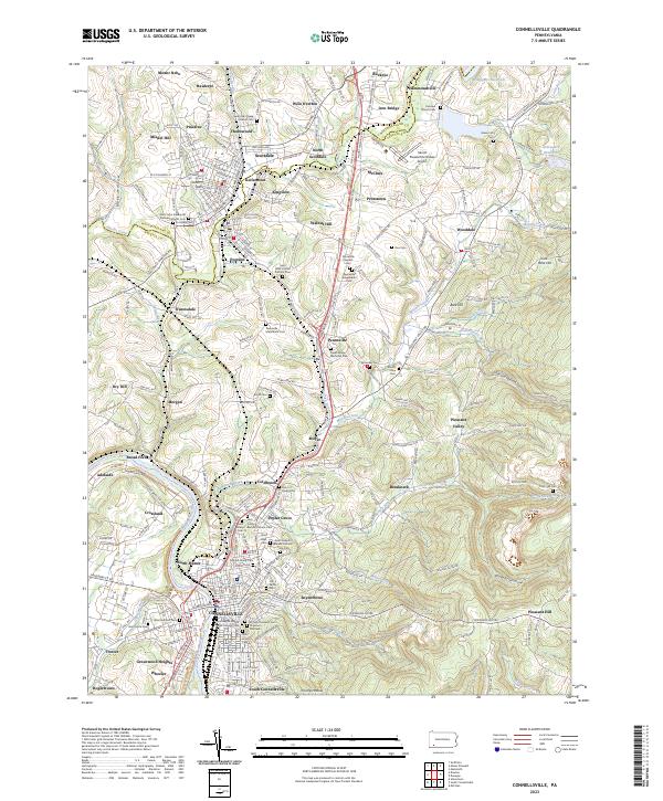 US Topo 7.5-minute map for Connellsville PA