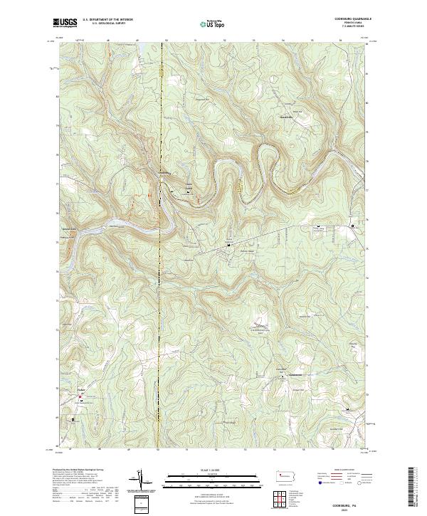 US Topo 7.5-minute map for Cooksburg PA