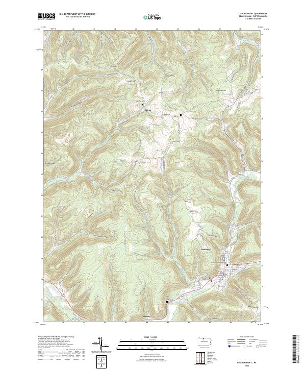 US Topo 7.5-minute map for Coudersport PA