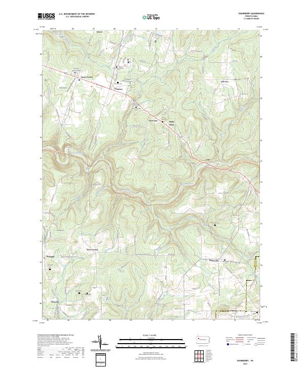 US Topo 7.5-minute map for Cranberry PA