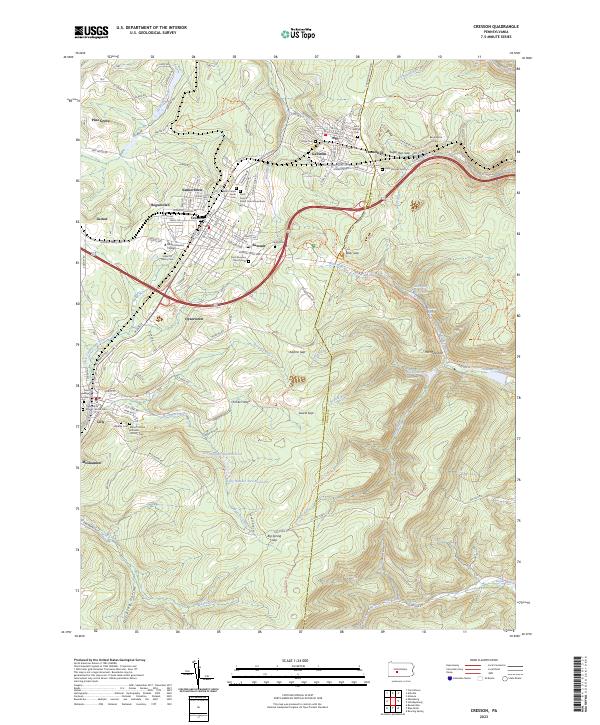 US Topo 7.5-minute map for Cresson PA