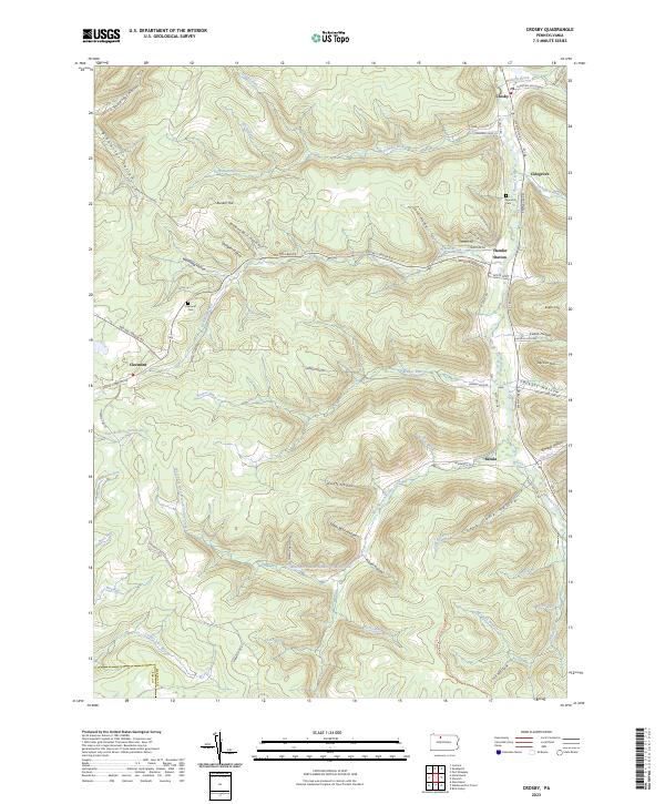 US Topo 7.5-minute map for Crosby PA