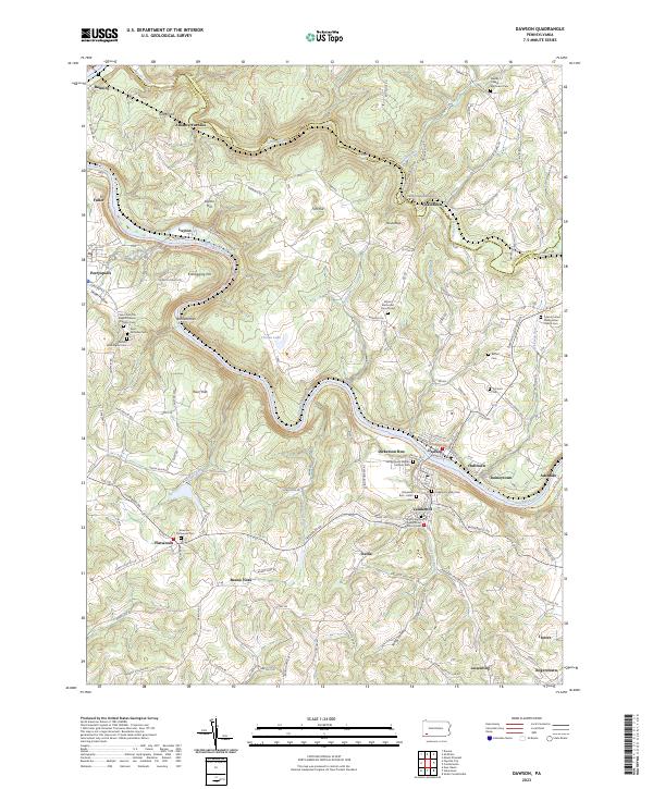 US Topo 7.5-minute map for Dawson PA