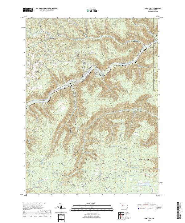 US Topo 7.5-minute map for Dents Run PA