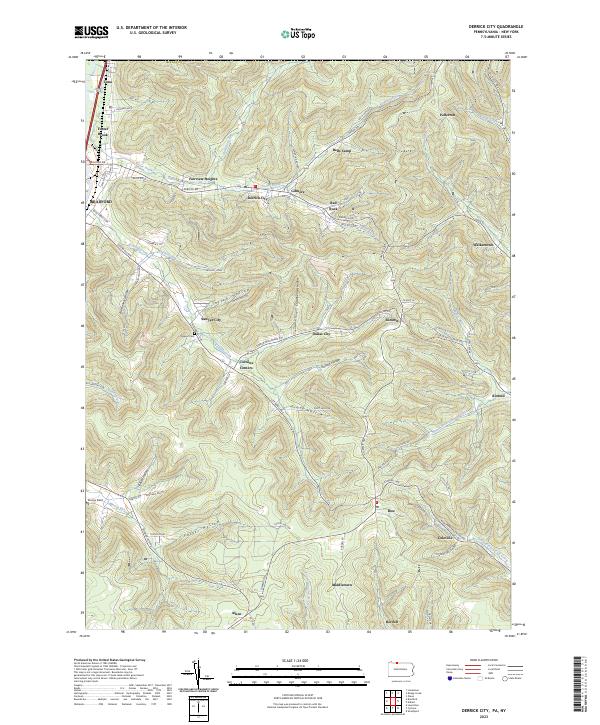 US Topo 7.5-minute map for Derrick City PANY