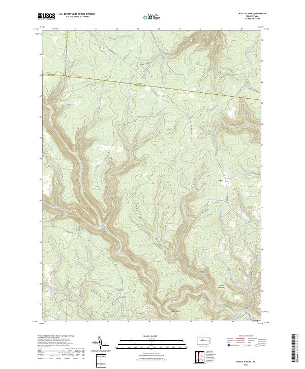 US Topo 7.5-minute map for Devils Elbow PA