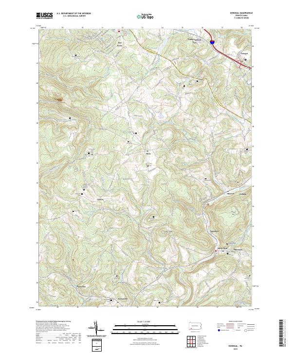 US Topo 7.5-minute map for Donegal PA