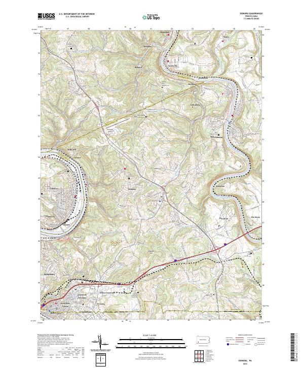 US Topo 7.5-minute map for Donora PA