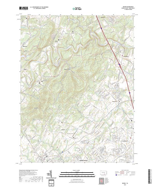 US Topo 7.5-minute map for Dover PA