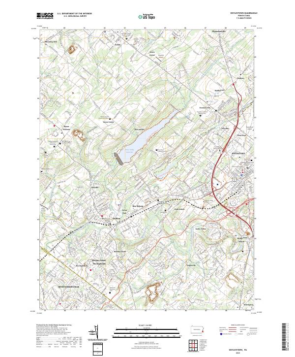 US Topo 7.5-minute map for Doylestown PA