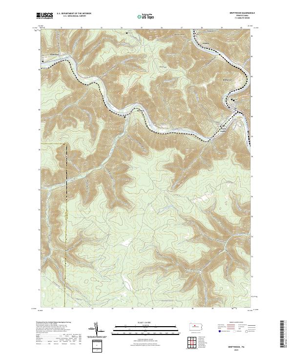 US Topo 7.5-minute map for Driftwood PA