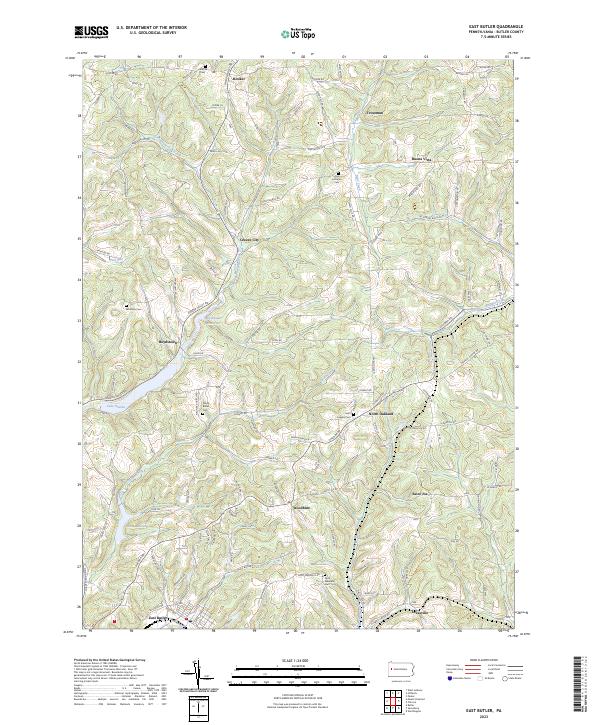 US Topo 7.5-minute map for East Butler PA