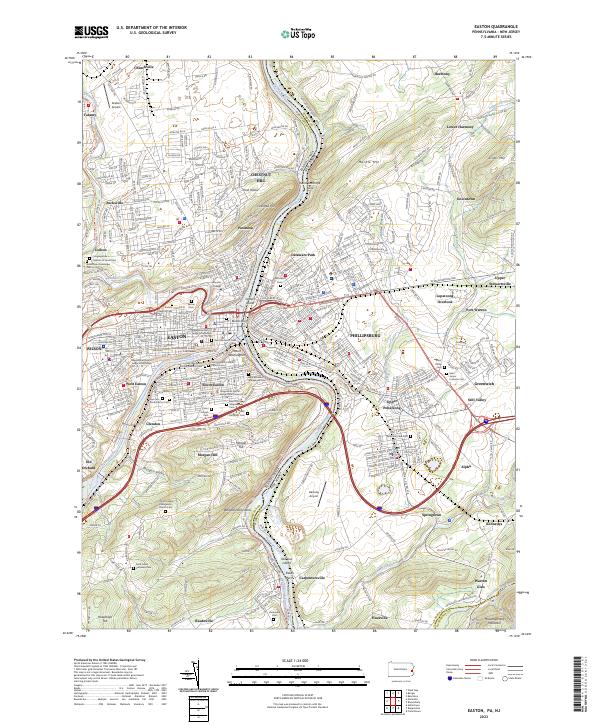 US Topo 7.5-minute map for Easton PANJ