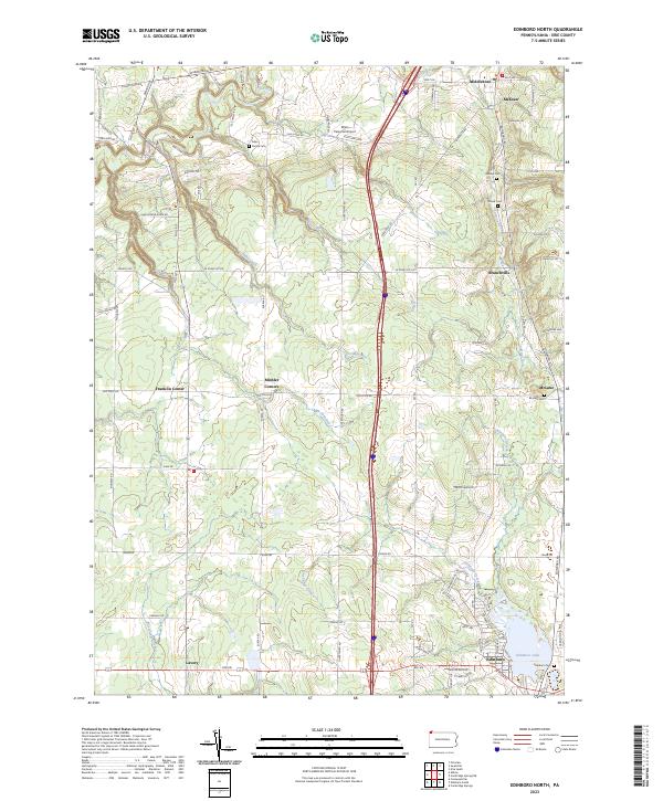 US Topo 7.5-minute map for Edinboro North PA