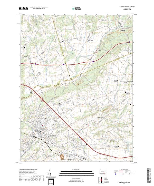 US Topo 7.5-minute map for Elizabethtown PA