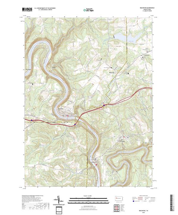 US Topo 7.5-minute map for Emlenton PA