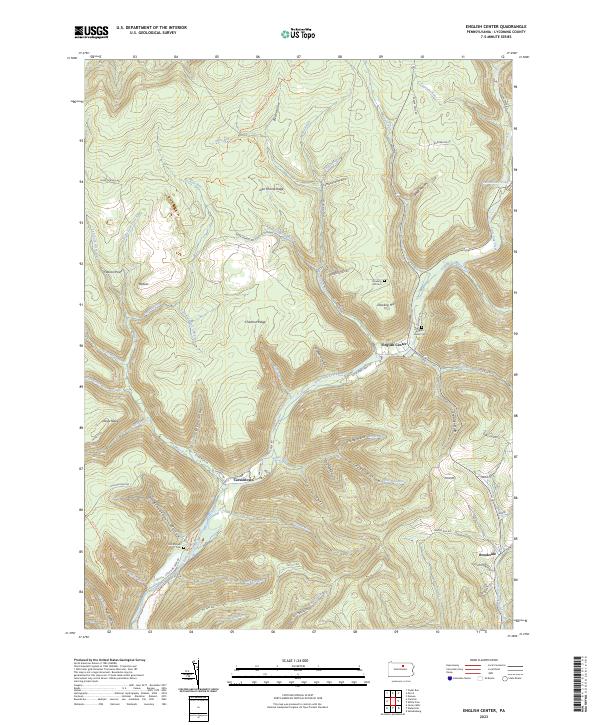 US Topo 7.5-minute map for English Center PA