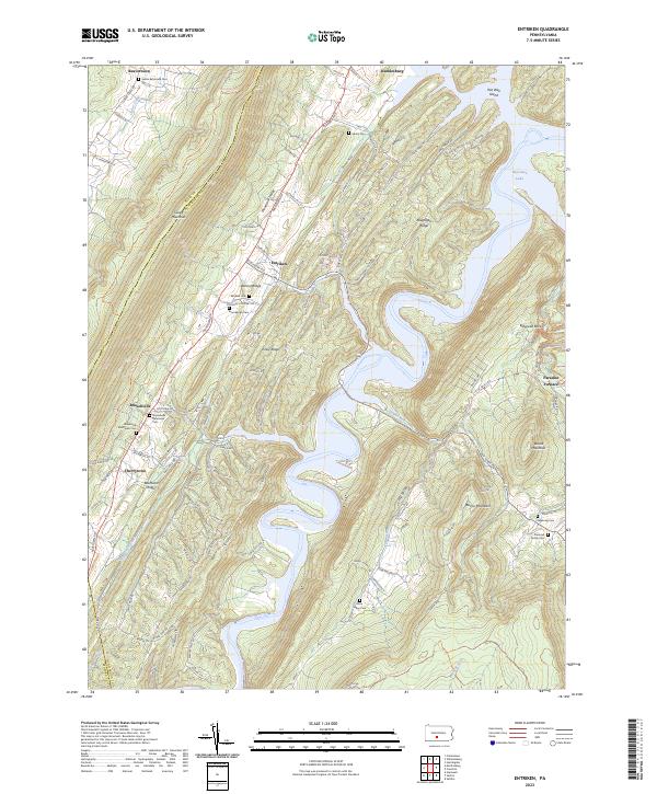 US Topo 7.5-minute map for Entriken PA