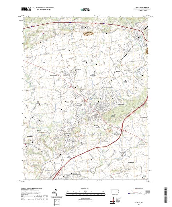 US Topo 7.5-minute map for Ephrata PA