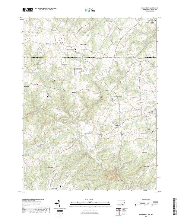 US Topo 7.5-minute map for Fawn Grove PAMD