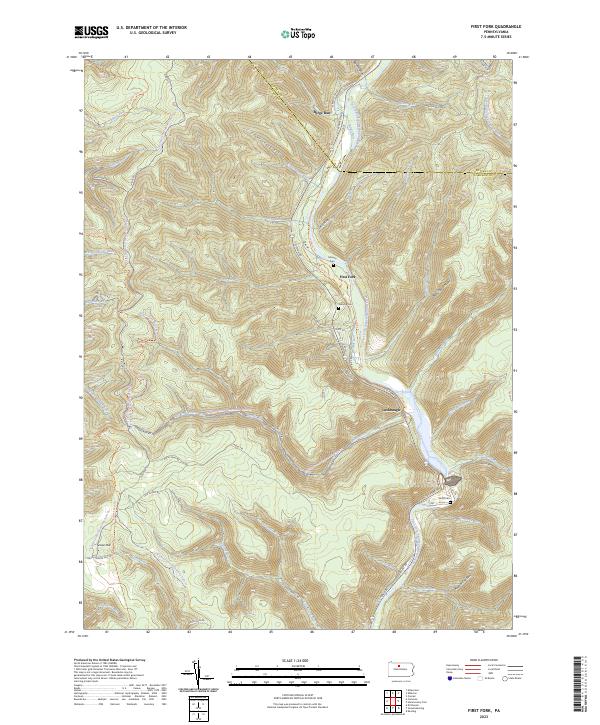 US Topo 7.5-minute map for First Fork PA