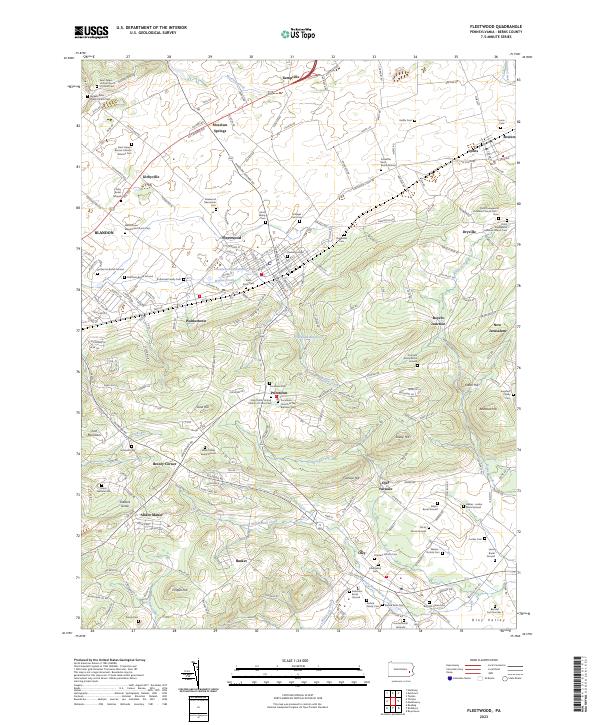 US Topo 7.5-minute map for Fleetwood PA