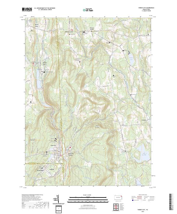 US Topo 7.5-minute map for Forest City PA