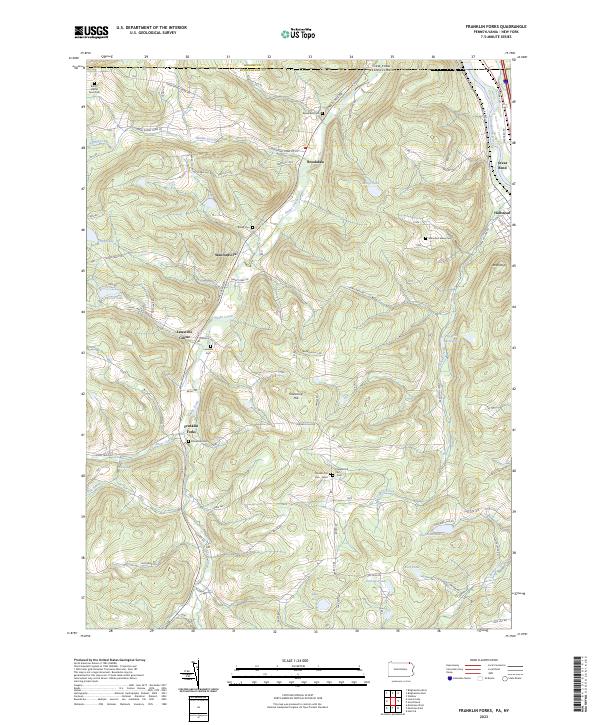 US Topo 7.5-minute map for Franklin Forks PANY