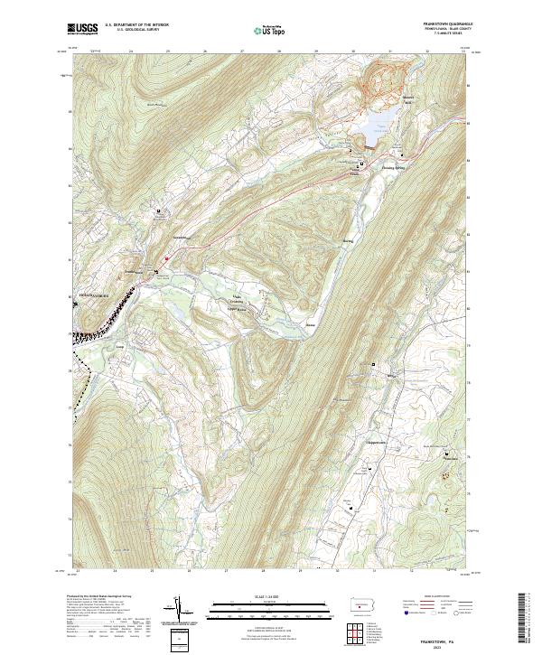 US Topo 7.5-minute map for Frankstown PA