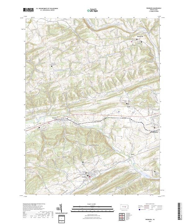 US Topo 7.5-minute map for Freeburg PA