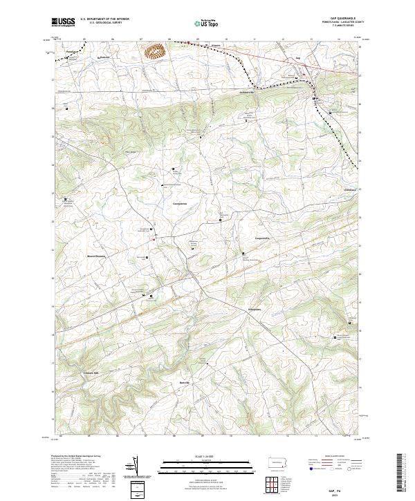 US Topo 7.5-minute map for Gap PA