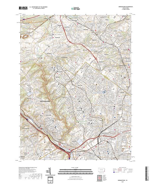 US Topo 7.5-minute map for Germantown PA