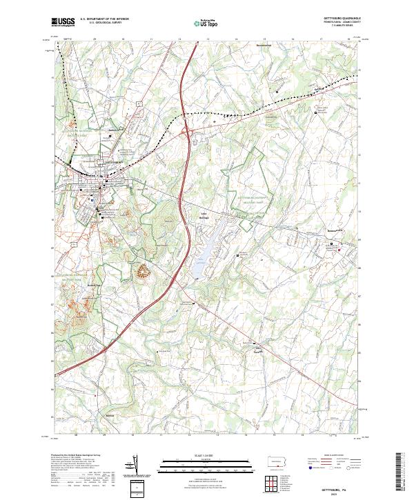 US Topo 7.5-minute map for Gettysburg PA