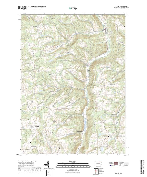 US Topo 7.5-minute map for Gillett PA