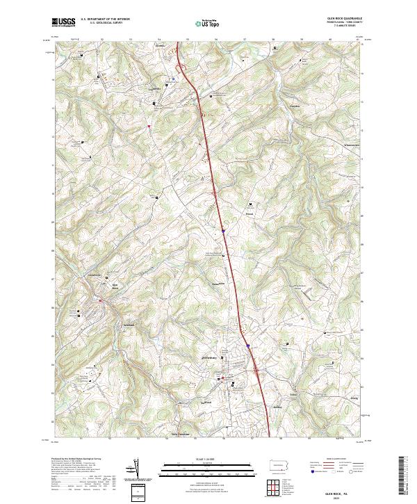 US Topo 7.5-minute map for Glen Rock PA