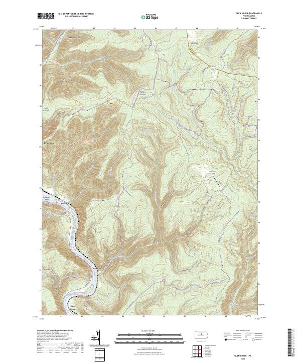 US Topo 7.5-minute map for Glen Union PA