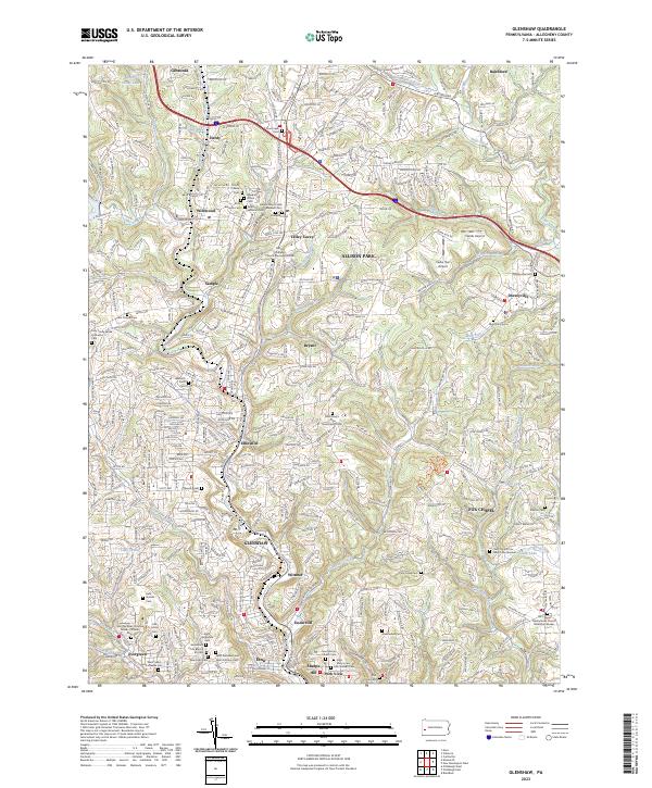 US Topo 7.5-minute map for Glenshaw PA