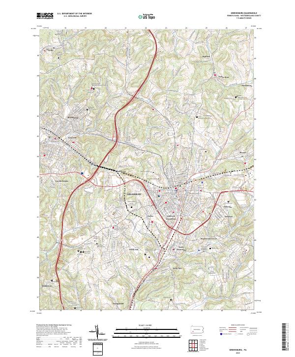 US Topo 7.5-minute map for Greensburg PA