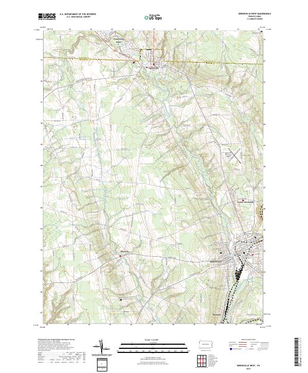 US Topo 7.5-minute map for Greenville West PA