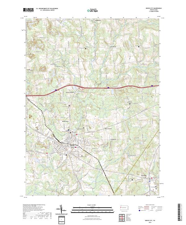 US Topo 7.5-minute map for Grove City PA