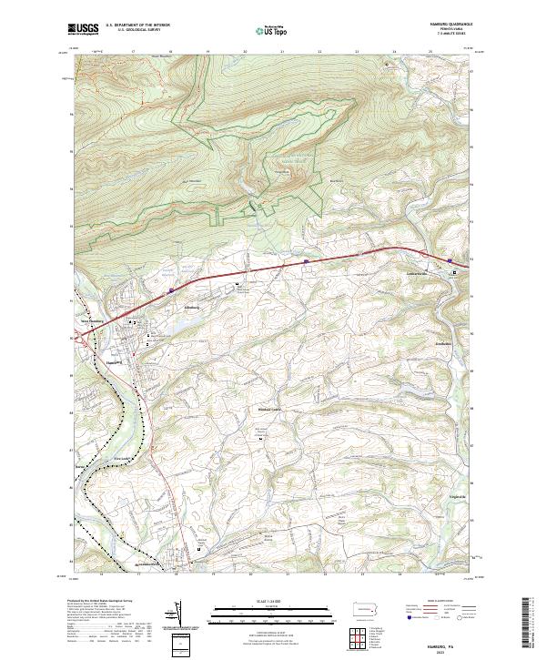 US Topo 7.5-minute map for Hamburg PA