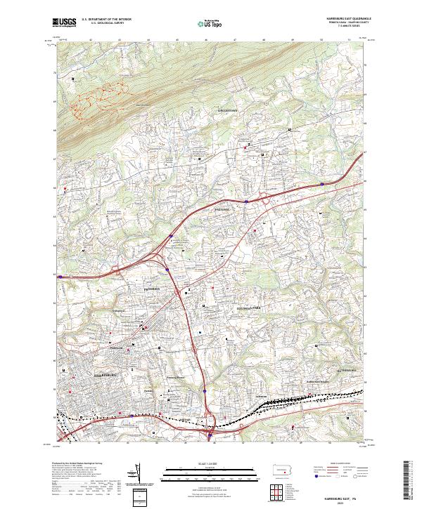 US Topo 7.5-minute map for Harrisburg East PA