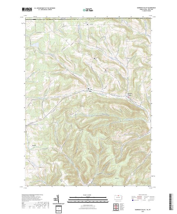 US Topo 7.5-minute map for Harrison Valley PANY