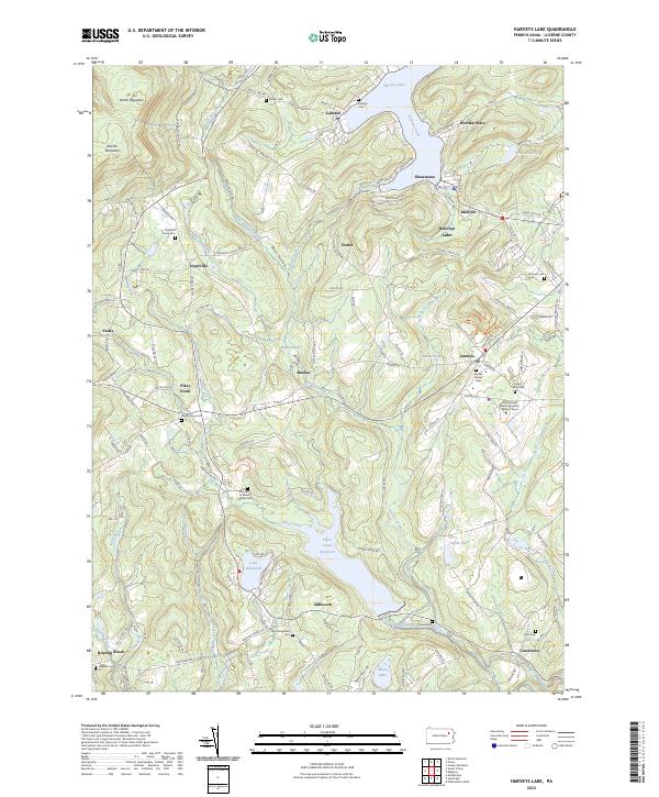 US Topo 7.5-minute map for Harveys Lake PA