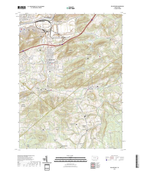 US Topo 7.5-minute map for Hellertown PA