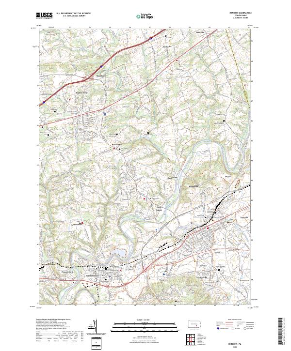 US Topo 7.5-minute map for Hershey PA