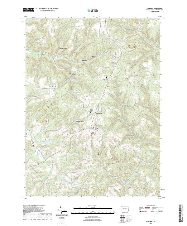 US Topo 7.5-minute map for Hilliards PA