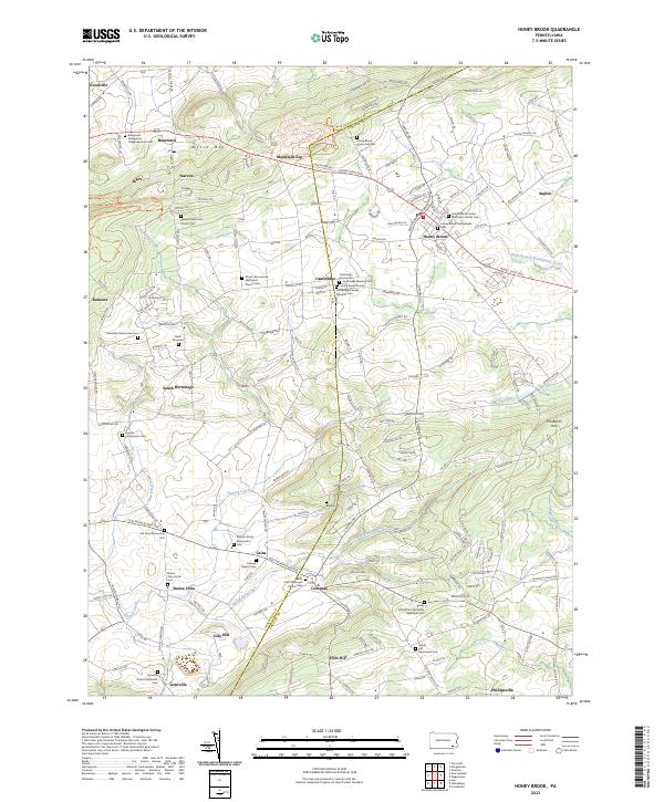 US Topo 7.5-minute map for Honey Brook PA