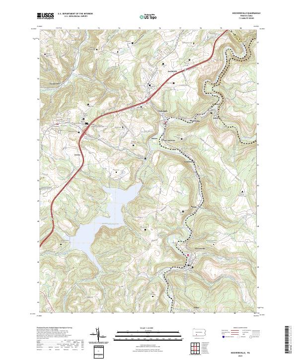 US Topo 7.5-minute map for Hooversville PA